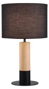 Stolní lampa Carroll, dřevo světlé/černé, výška 43 cm, látka