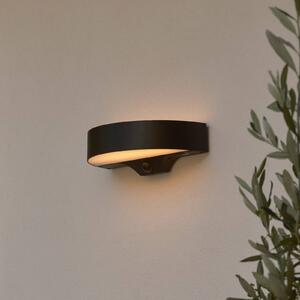 Nordlux LED solární venkovní nástěnné svítidlo Monay Round, černé, IP44, Černá, Plast, Skandinávský