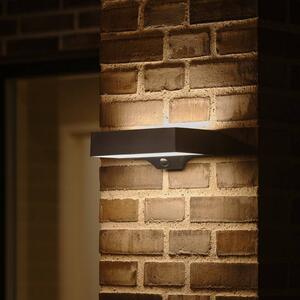 Nordlux LED solární venkovní nástěnné svítidlo Monay Square černé IP44, Černá, Plast, Skandinávský, Nástěnné svítidlo