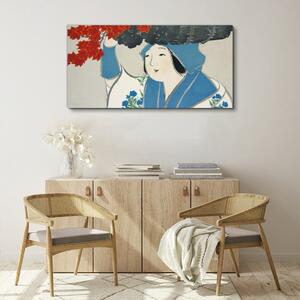 Obraz na plátně Obraz na plátně Ženy Kimono listy