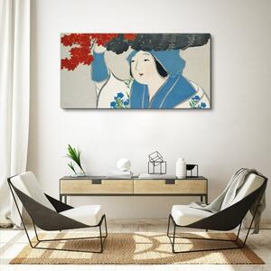 Obraz na plátně Obraz na plátně Ženy Kimono listy