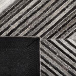 Kožený koberec 140 x 200 cm šedý AYTEPE