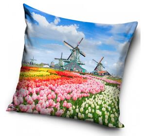 Tip Trade Dekorační polštářek Větrné mlýny v Holandsku