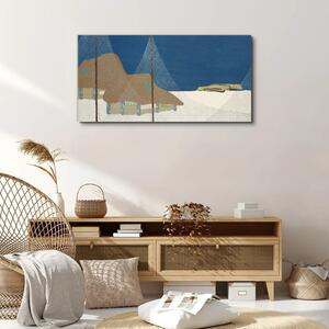 Obraz na plátně Obraz na plátně Abstrakce Snow Cottage Sky