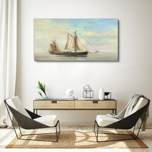 Obraz na plátně Obraz na plátně Malování moře lodí rybář