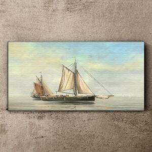 Obraz na plátně Obraz na plátně Malování moře lodí rybář