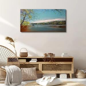 Obraz na plátně Obraz na plátně Loď voda říční stromy