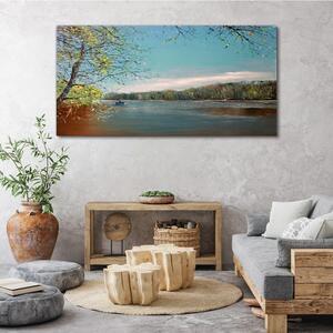 Obraz na plátně Obraz na plátně Loď voda říční stromy