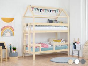 Benlemi Domečková patrová postel MONTY pro dvě děti Výška: 222 cm, Barva: Šedá