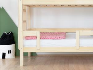 Domečková patrová postel MONTY pro dvě děti - Nelakovaná, Zvolte šuplík: Bez šuplíku, Zvolte výšku: 242 cm