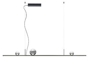 Redo Závěsné LED lineární svítidlo DUNE, 48W, š. 150 cm, CRI90, stmívatelné Barva: Černá-kouřové sklo, Barva světla: 2700K