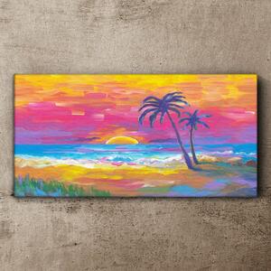 Obraz na plátně Obraz na plátně Pláž Palm Sunset