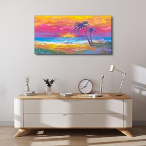 Obraz na plátně Obraz na plátně Pláž Palm Sunset