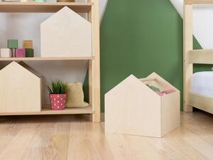 Benlemi Dřevěný úložný box HOUSE ve tvaru domečku Zvolte barvu: Přírodní dekor bez laku