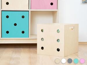 Benlemi Dřevěný úložný box DICE s čísly ve stylu hrací kostky Varianta: Trojka, Zvolte barvu: Tyrkysová