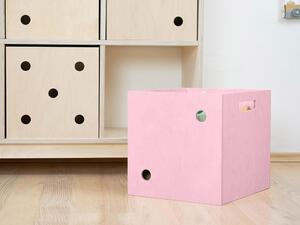 Benlemi Dřevěný úložný box DICE s čísly ve stylu hrací kostky Varianta: Dvojka, Zvolte barvu: Růžová