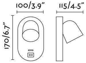 CORB bílá nástěnná lampa GU10+USB - FARO