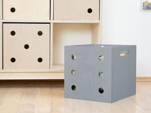 Dřevěný úložný box DICE s čísly ve stylu hrací kostky - Tmavě šedá, Zvolte variantu: Šestka