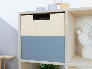 Úložný dřevěný box BOKS s obdélníkovým výřezem - Tmavě šedá