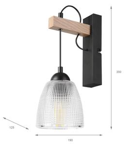 Nástěnná lampa LEANDRA 1xE27/15W/230V dub/černá