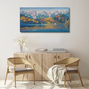 Obraz na plátně Obraz na plátně Malování hory jezero
