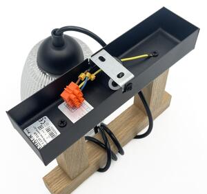 Lustr na lanku LEANDRA 1xE27/15W/230V dub/černá