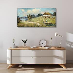Obraz na plátně Obraz na plátně Malování vesnice volně žijících živočichů