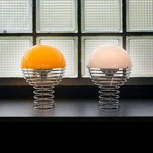 Verpan LED stolní lampa na baterie WIRE, oranžová, výška 25 cm, IP44, stmívatelný, Chrom / stříbro, Obývací pokoj / jídelna, Nerezová ocel, Design