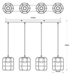 Globo 54037-4H - Lustr na lanku WILLA 4xE27/40W/230V
