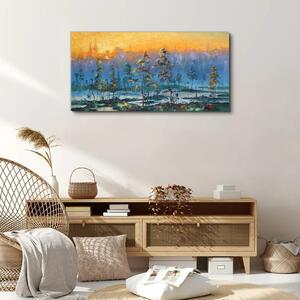 Obraz na plátně Obraz na plátně Malování lesa slunce