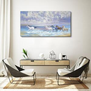 Obraz na plátně Obraz na plátně Malování koní pobřeží