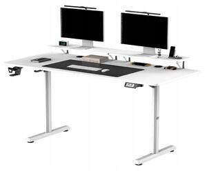 Herní stůl Ultradesk HIGHLANDER XXL 160cm s nastavitelnou výškou bílý
