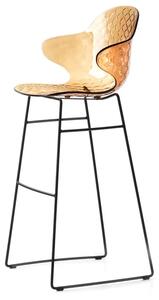 Calligaris Barová židle Saint Tropez, kov, plast, v.80 cm, CS1880 Podnoží: Matný černý lak (kov), Sedák: Plast netransparentní lesklý - Optic white (bílá)