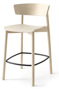 Connubia Barová židle Clelia, dřevo, výška sedu 65 cm, CB2121-A Podnoží: Bělený buk (dřevo), Sedák: Překližka - Bělený buk