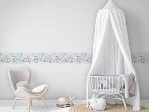 Dětská nástěnná bordura akvarelové BALONY - Bílá