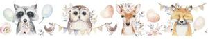 Nástěnná bordura pastelová ZVÍŘATKA do dětského pokoje Zvolte variantu: Akvarelová zvířata
