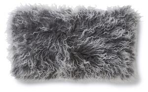 Skinnwille Home Collection Polštář Snowtop, tibetská kožešina, šedá, 50x25 cm