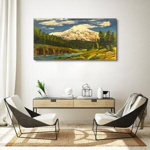 Obraz na plátně Obraz na plátně Malování hory mraky