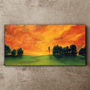 Obraz na plátně Obraz na plátně Západ slunce stromy nebe