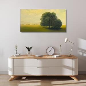 Obraz na plátně Obraz na plátně Malování stromů obloha pole