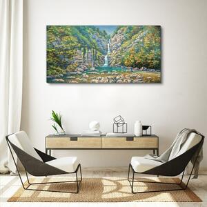 Obraz na plátně Obraz na plátně Malování vodopádů stromů