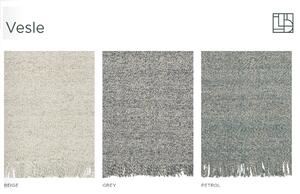 Linie Design Vlněný koberec Vesle Petrol, petrolejově šedý Barva: Petrol (petrolejově modrá), Rozměr: 140x200 cm