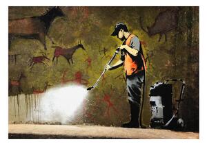 Fototapeta - Banksy - jeskynní malba 200x140 + zdarma lepidlo
