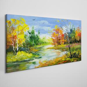 Malování lesní řeka příroda Malování lesní řeka příroda Obraz na plátně