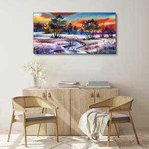 Obraz na plátně Obraz na plátně Zimní malba stromů