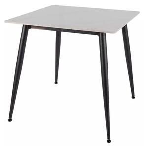 Jídelní stůl RION 80x80 cm s keramickou deskou, bílý mramor