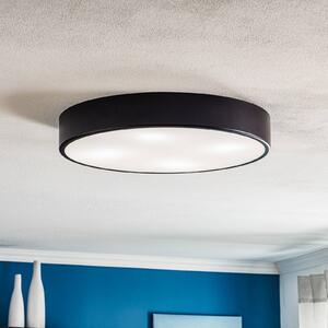 Stropní svítidlo Cleo 500, černé, senzor, IP20, Ø 50 cm, kovové