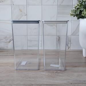 DÓZA NA SUCHÉ POTRAVINY 2 000 ml – vysoká, průhledná | DomaLEP varianta: ŠEDÁ