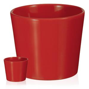Květináč keramický 8 cm červený Barva: Červená