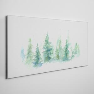 Lesy akvarel stromu Lesy akvarel stromu Obraz na plátně
